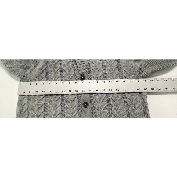 H&M Sweater Women Size M Gray Cable Knit Cardigan Button Up Long Sleeve Preppy - Picture 6 of 6